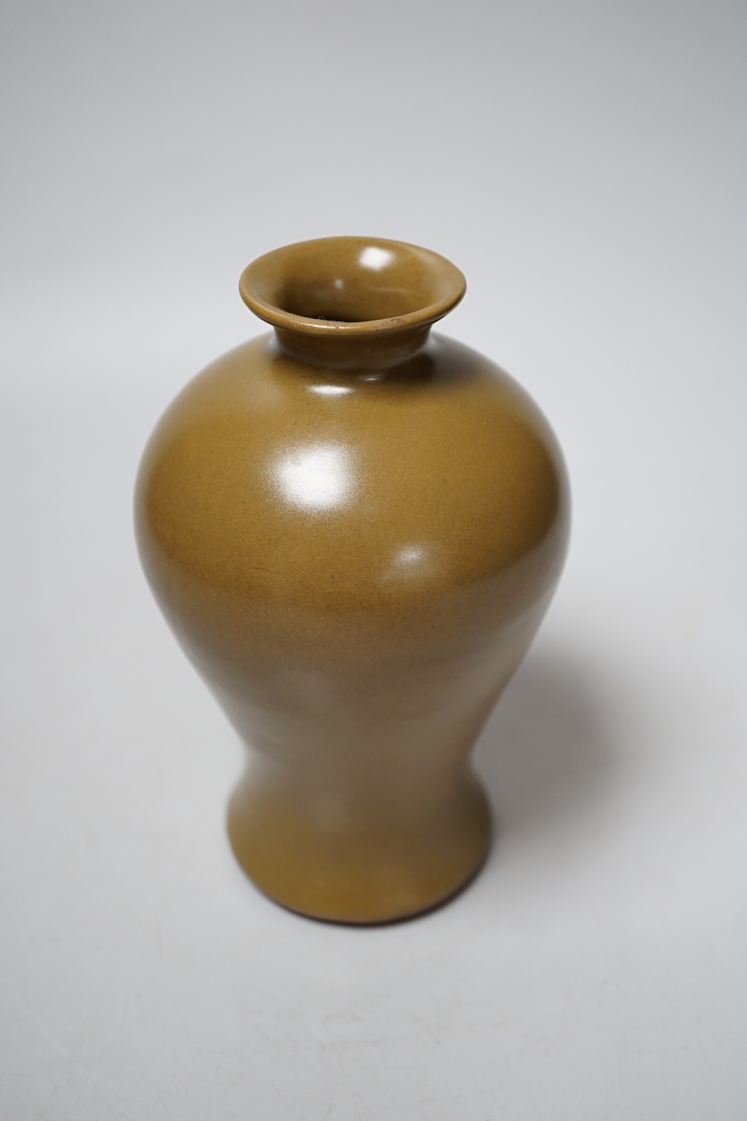 A Chinese tea dust glazed meiping, 18cm